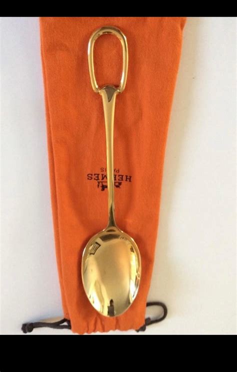 gold plated spoons hermes|Hermes cutlery online.